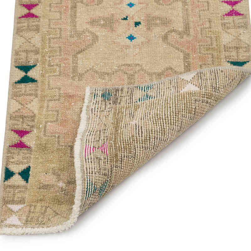 Alfombra Vintage Turca Anudada a Mano - 43 cm x 90 cm - K0083346