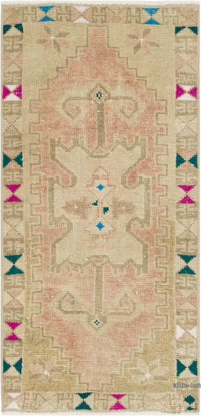 Alfombra Vintage Turca Anudada a Mano - 43 cm x 90 cm
