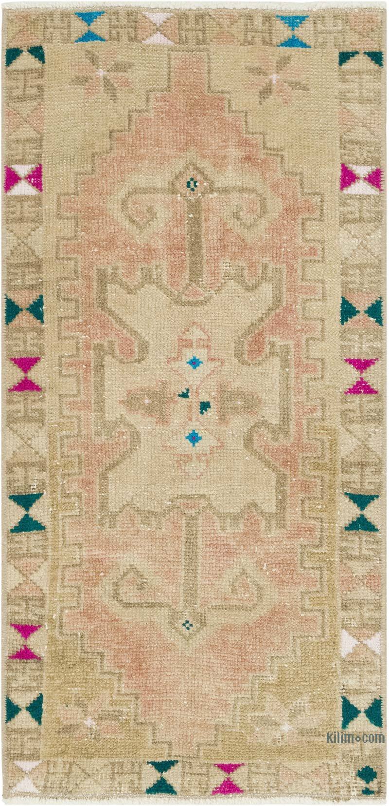 Alfombra Vintage Turca Anudada a Mano - 43 cm x 90 cm - K0083346