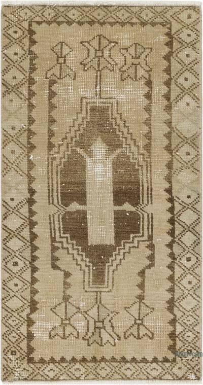 Alfombra Vintage Turca Anudada a Mano - 48 cm x 90 cm
