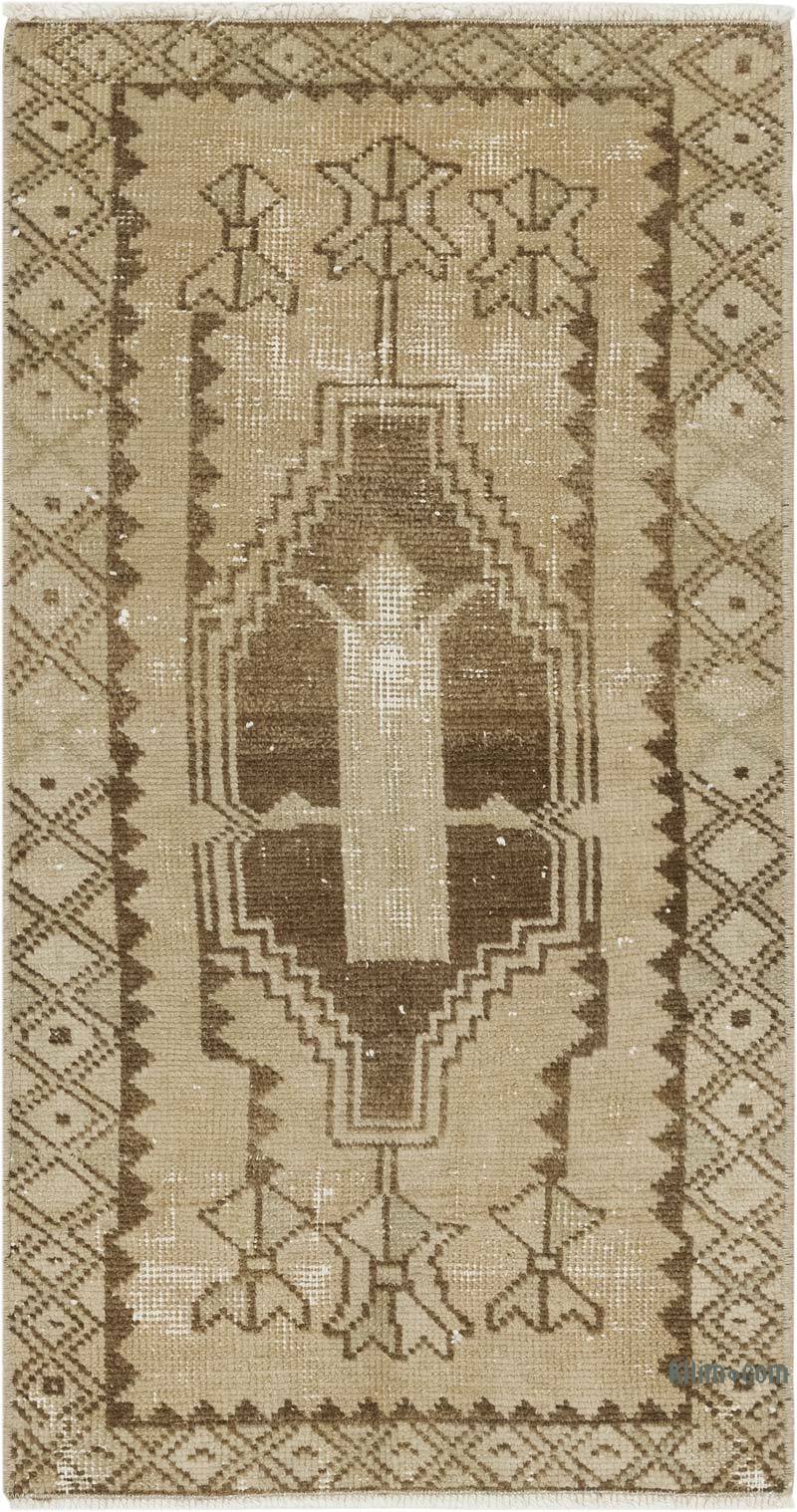 Alfombra Vintage Turca Anudada a Mano - 48 cm x 90 cm - K0083348