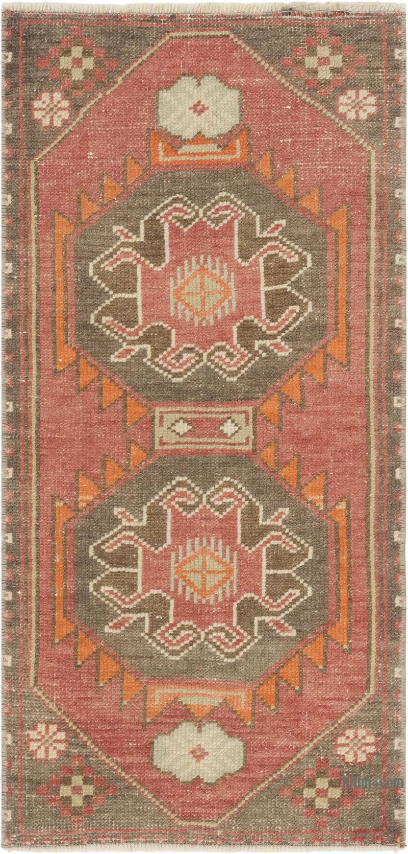 El Dokuma Vintage Halı - 46 cm x 95 cm - K0083349