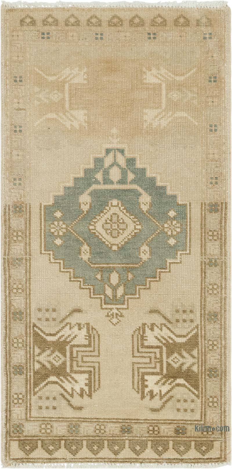 El Dokuma Vintage Halı - 48 cm x 94 cm - K0083352