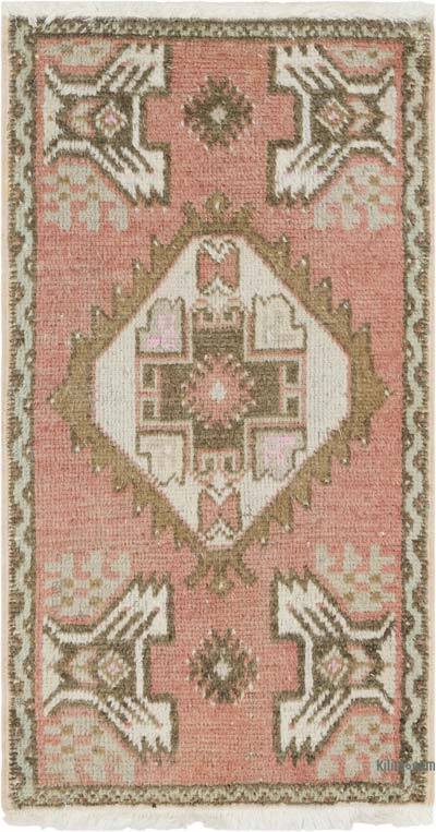 El Dokuma Vintage Halı - 48 cm x 90 cm
