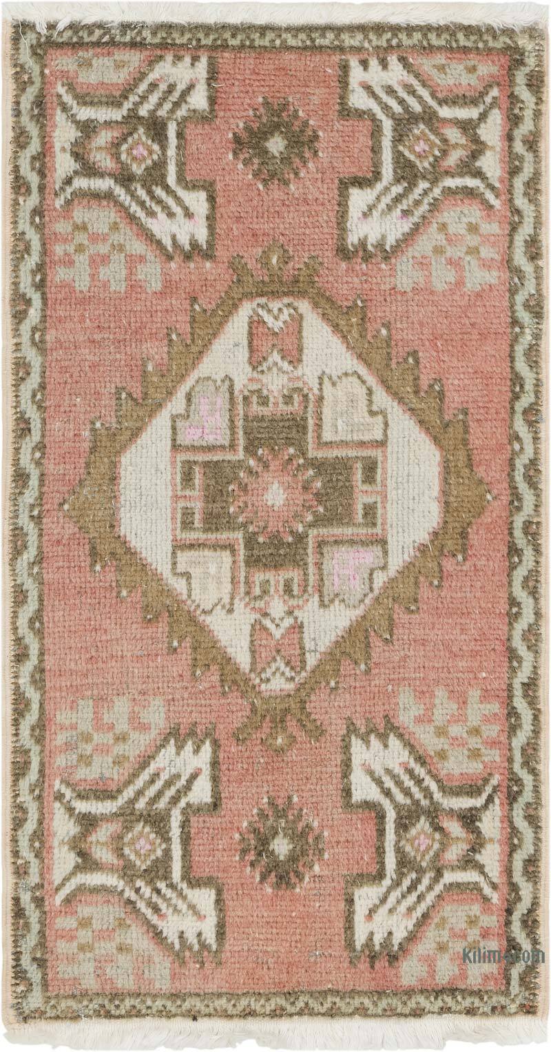 El Dokuma Vintage Halı - 48 cm x 90 cm - K0083361
