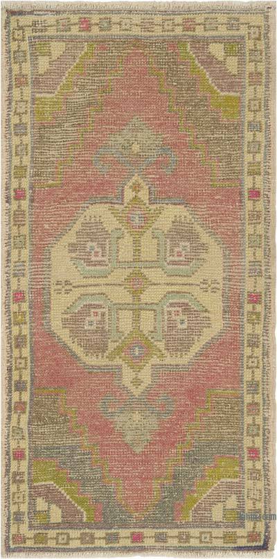El Dokuma Vintage Halı - 54 cm x 107 cm