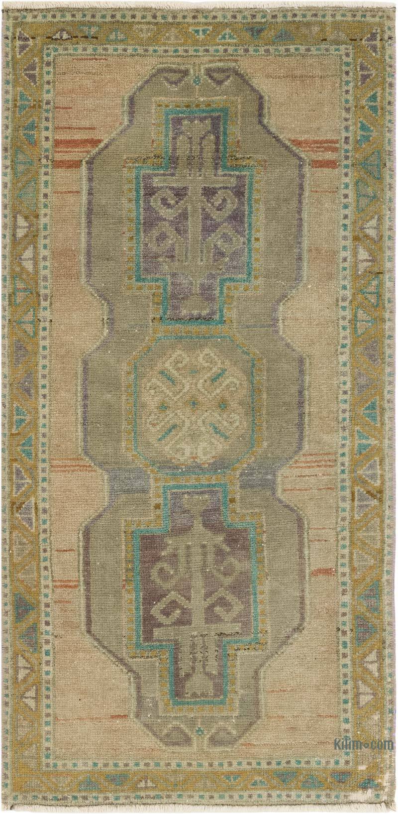 Vintage Turkish Hand-Knotted Rug - 1' 7" x 3' 3" (19" x 39") - K0083363