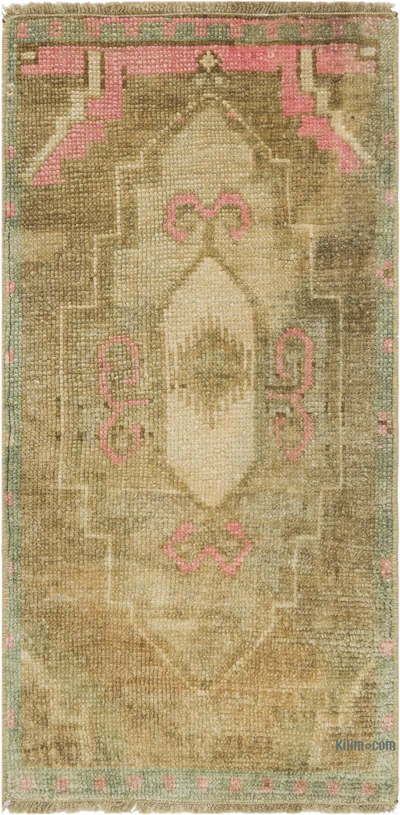 El Dokuma Vintage Halı - 43 cm x 88 cm - K0083365