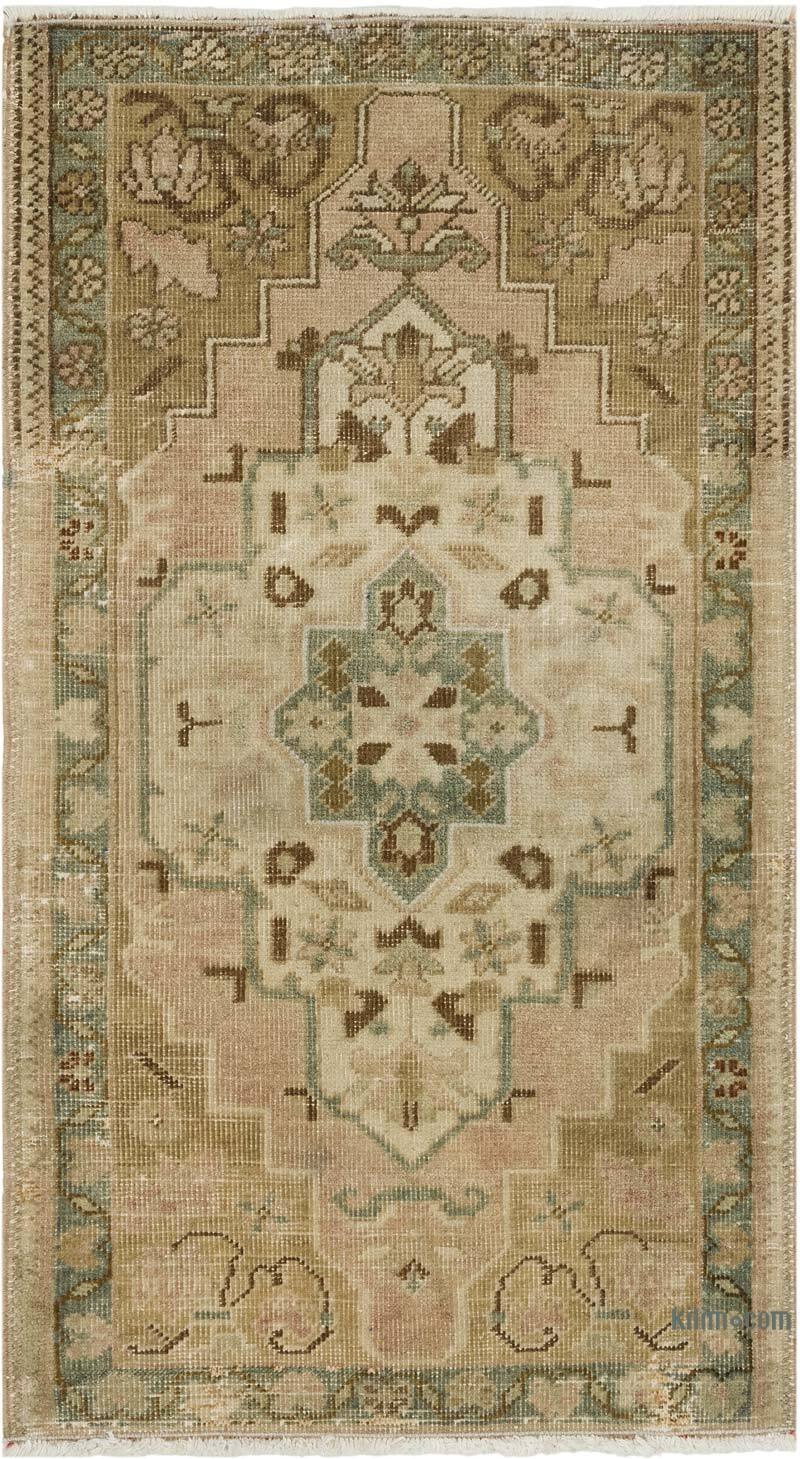 Alfombra Vintage Turca Anudada a Mano - 56 cm x 102 cm - K0083367