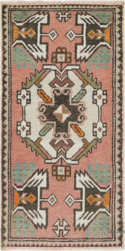 El Dokuma Vintage Halı - 47 cm x 93 cm