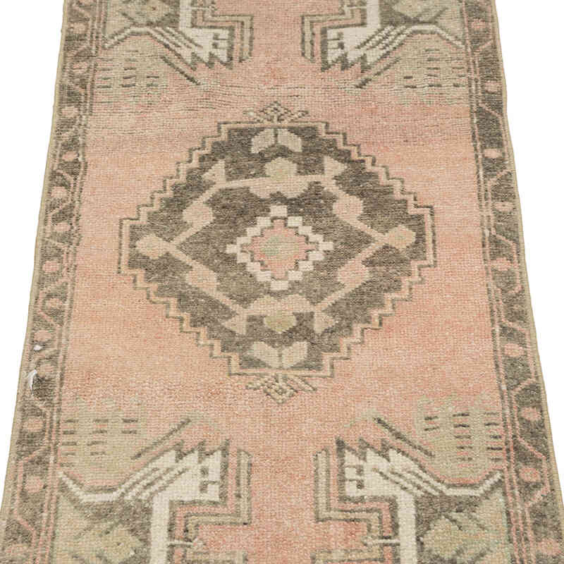Alfombra Vintage Turca Anudada a Mano - 44 cm x 104 cm - K0083373
