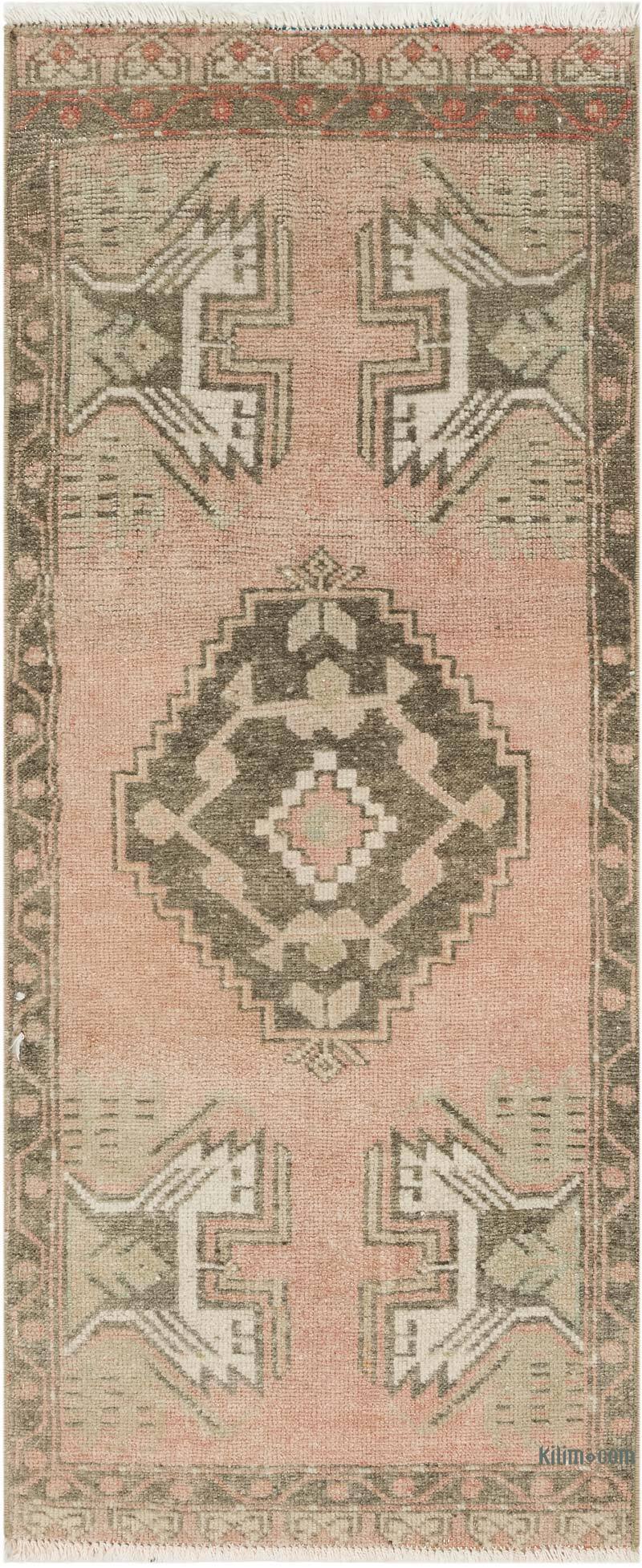 Alfombra Vintage Turca Anudada a Mano - 44 cm x 104 cm - K0083373