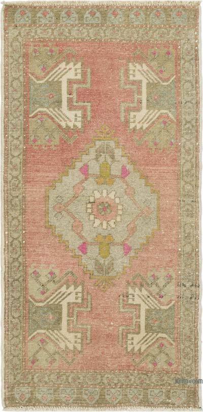 Alfombra Vintage Turca Anudada a Mano - 52 cm x 106 cm
