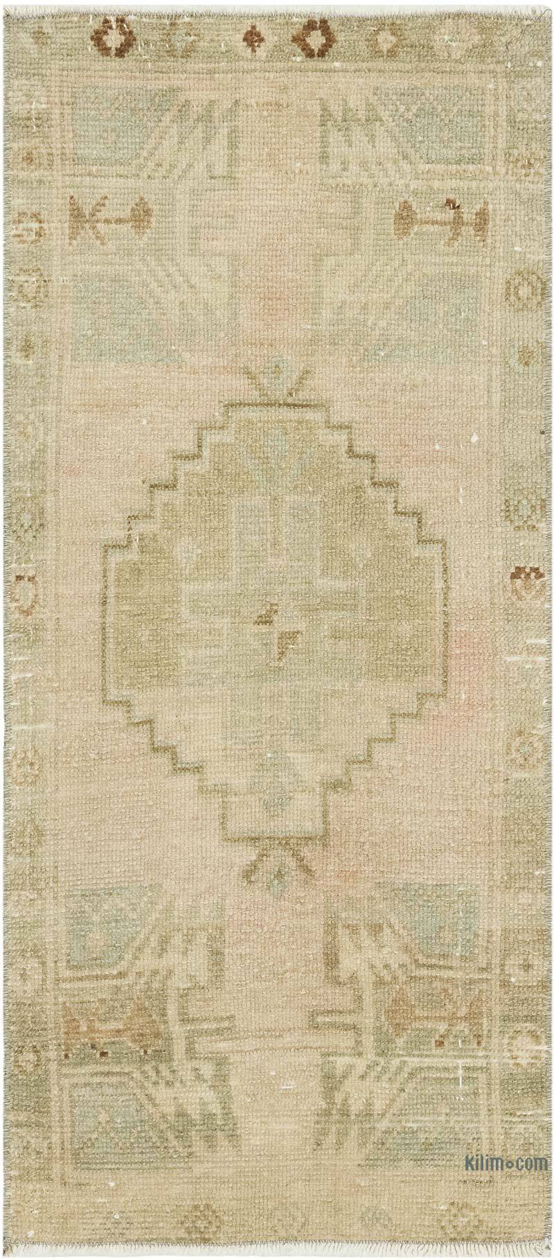 El Dokuma Vintage Halı - 43 cm x 100 cm - K0083383
