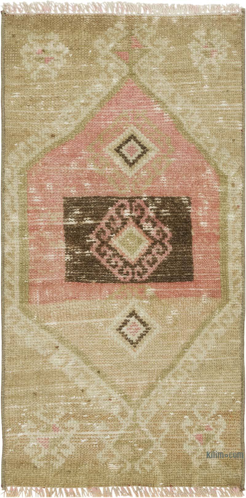 El Dokuma Vintage Halı - 43 cm x 82 cm - K0083385