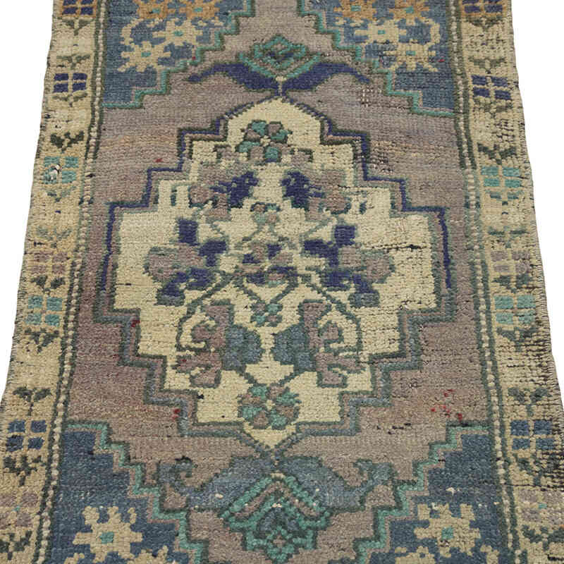 Alfombra Vintage Turca Anudada a Mano - 48 cm x 103 cm - K0083386