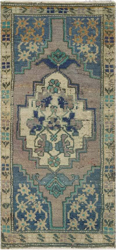 Vintage Turkish Hand-Knotted Rug - 1' 7" x 3' 5" (19" x 41")