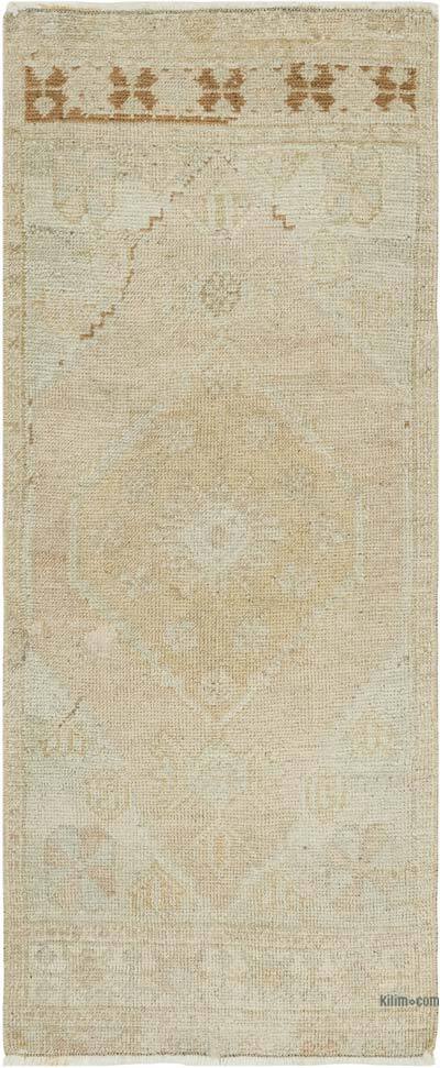 Vintage Turkish Hand-Knotted Rug - 1' 3" x 3' 1" (15" x 37")