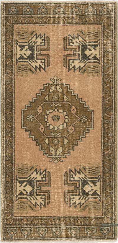 Vintage Turkish Hand-Knotted Rug - 1' 7" x 3' 3" (19" x 39")