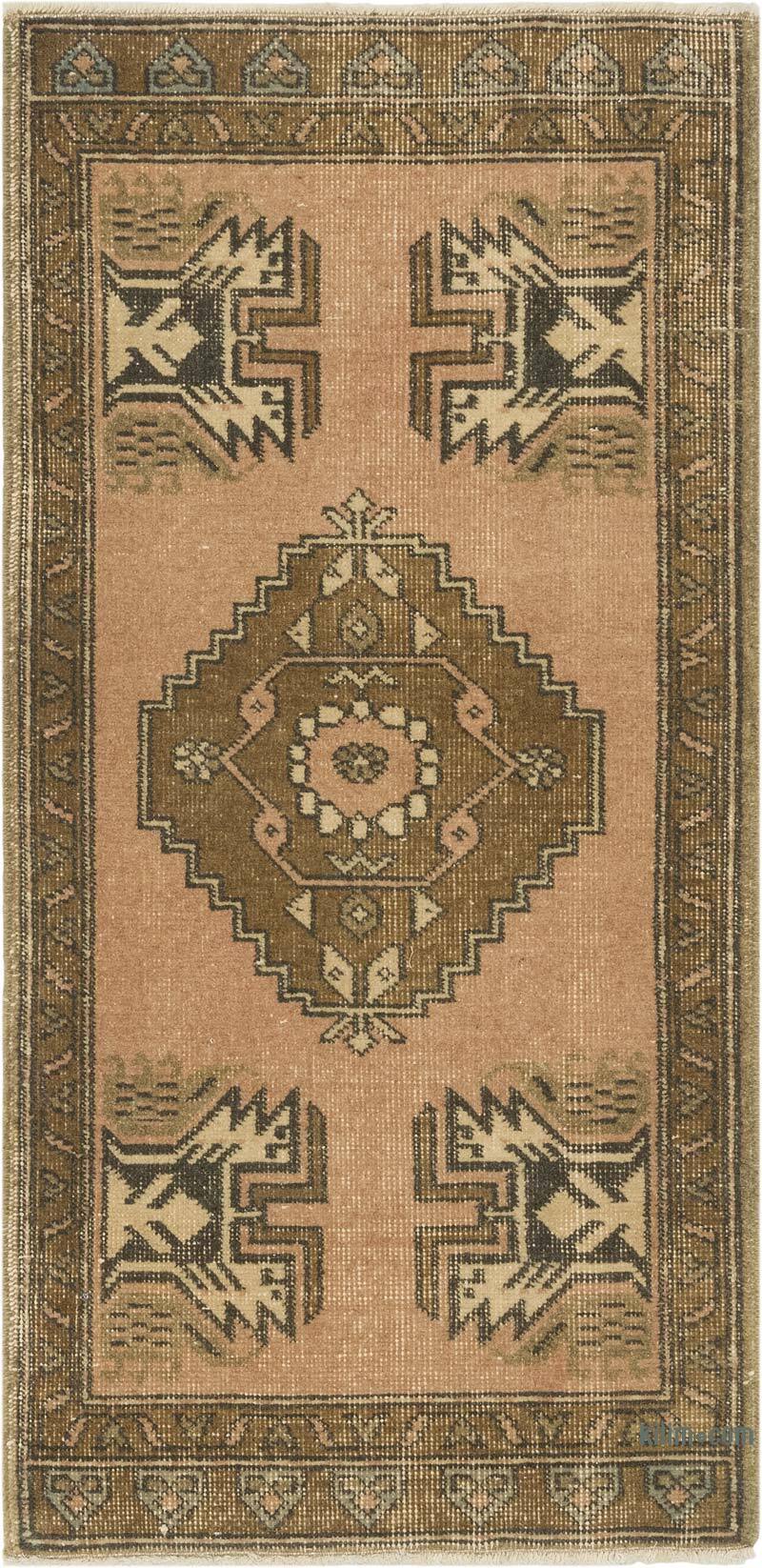El Dokuma Vintage Halı - 49 cm x 100 cm - K0083392