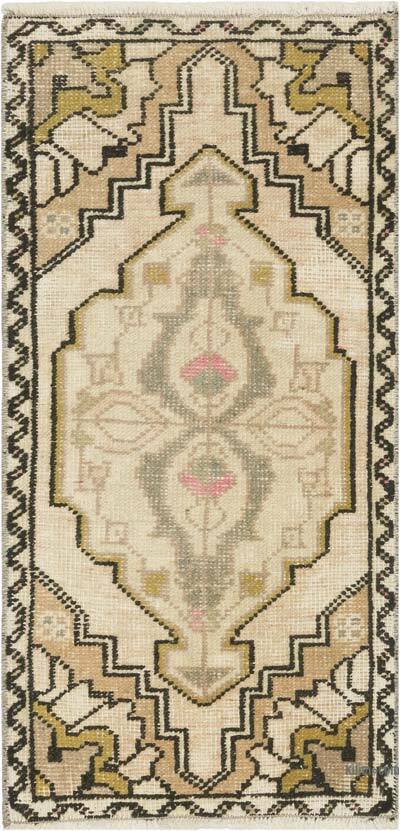 Vintage Turkish Hand-Knotted Rug - 1' 5" x 2' 11" (17" x 35")