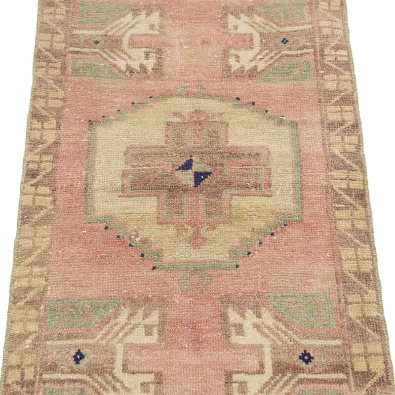 El Dokuma Vintage Halı - 48 cm x 84 cm - K0083408