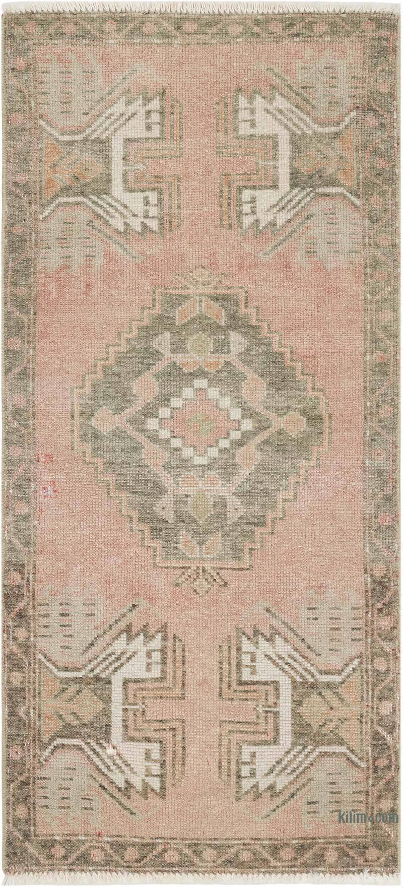 Alfombra Vintage Turca Anudada a Mano - 44 cm x 95 cm - K0083411
