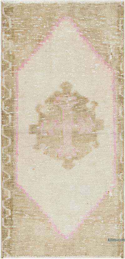 Alfombra Vintage Turca Anudada a Mano - 46 cm x 93 cm
