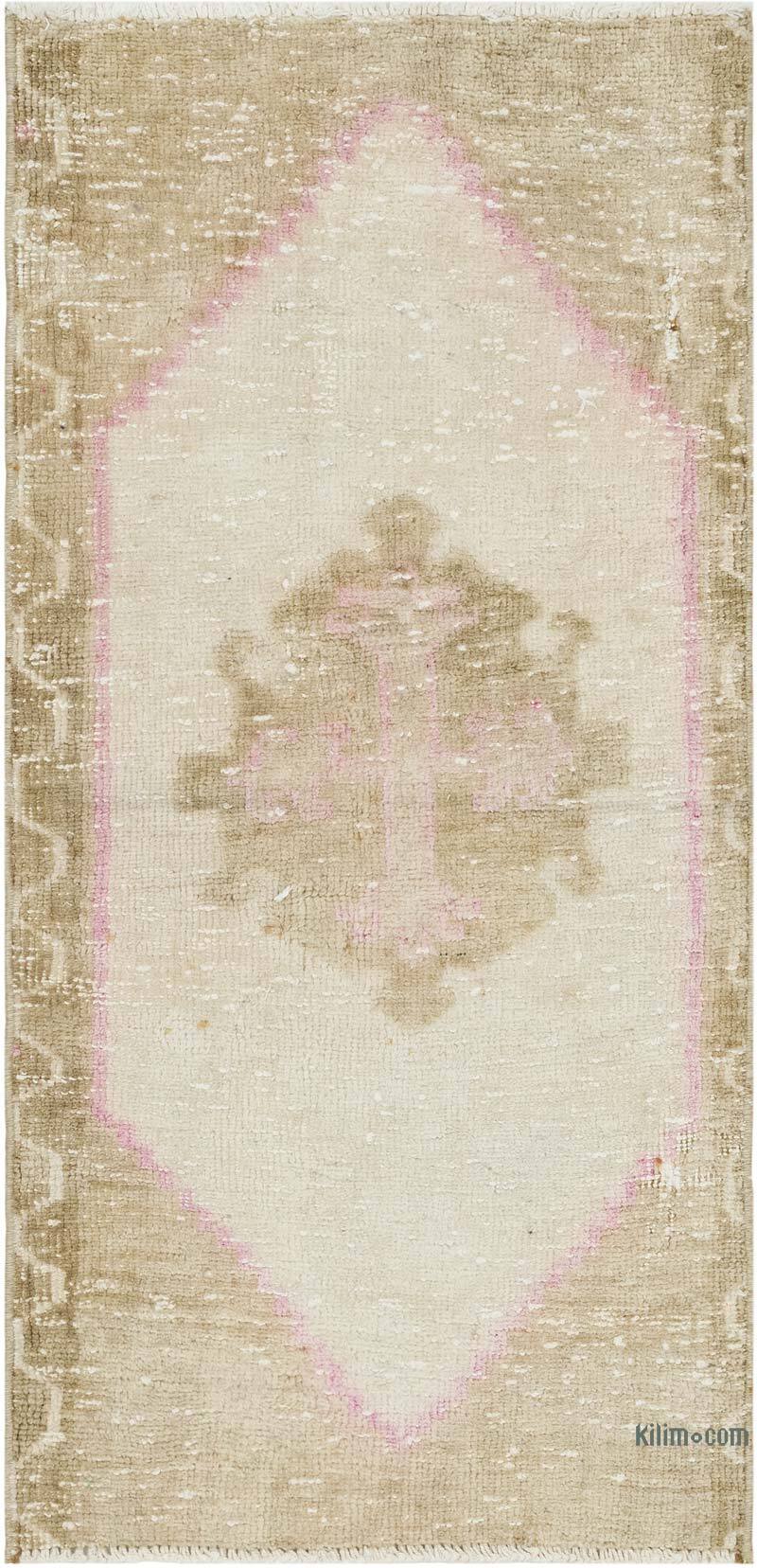 Alfombra Vintage Turca Anudada a Mano - 46 cm x 93 cm - K0083412