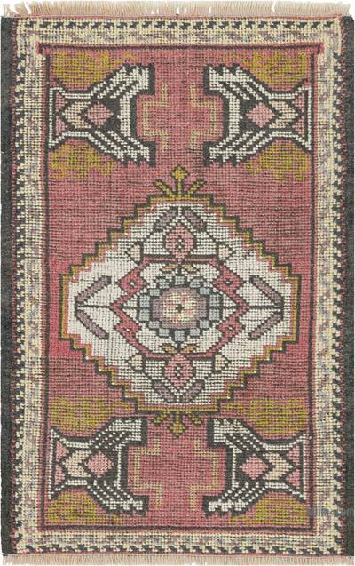 El Dokuma Vintage Halı - 57 cm x 89 cm
