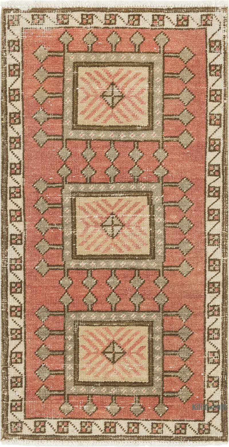 El Dokuma Vintage Halı - 50 cm x 94 cm - K0083417