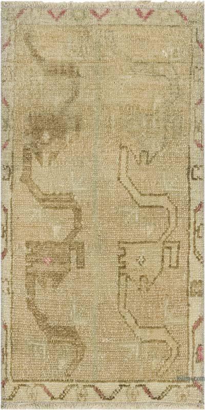 Vintage Turkish Hand-Knotted Rug - 1' 7" x 3'  (19" x 36")