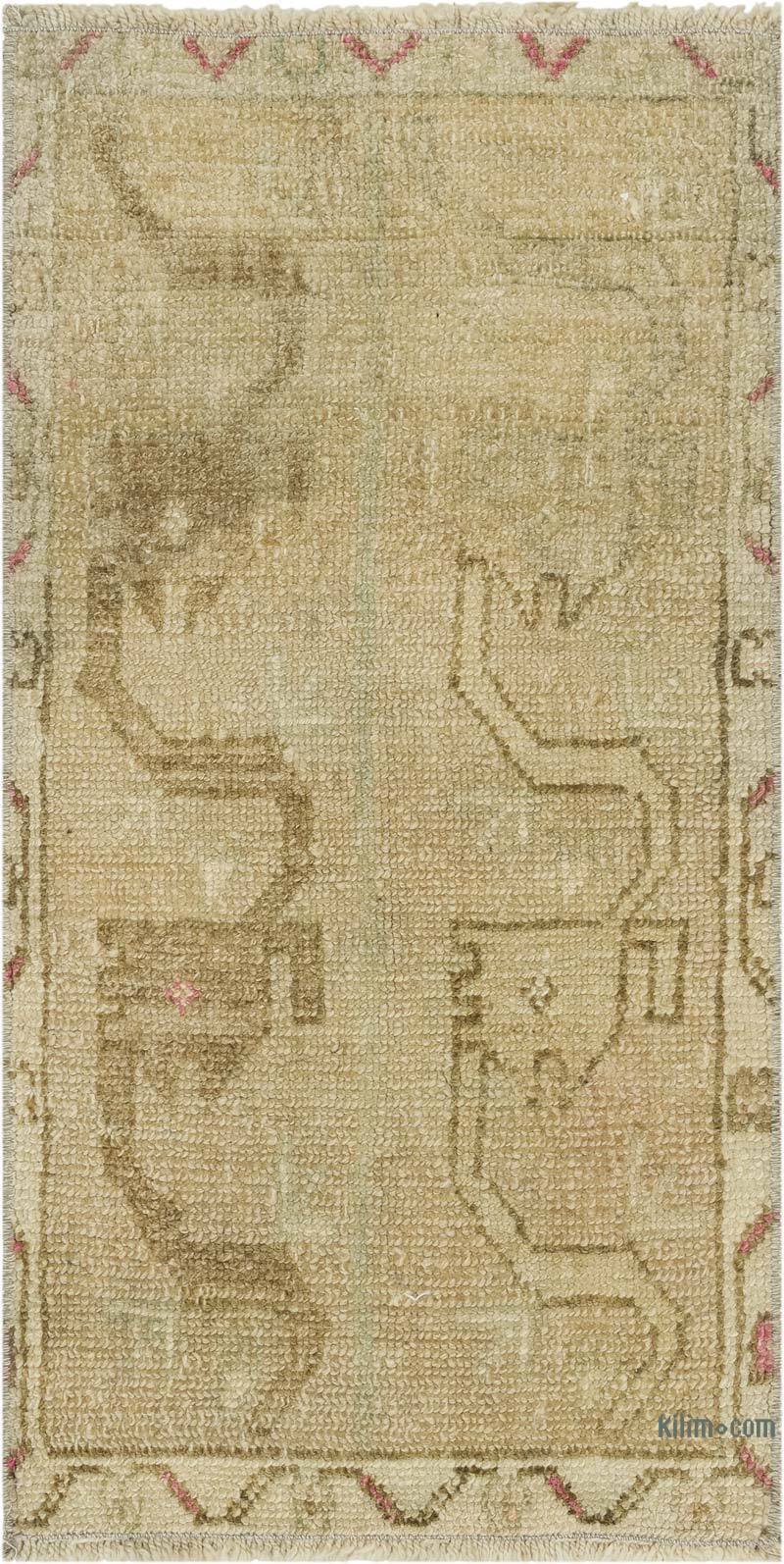El Dokuma Vintage Halı - 47 cm x 92 cm - K0083419
