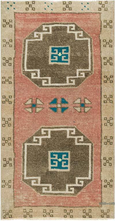 El Dokuma Vintage Halı - 47 cm x 92 cm