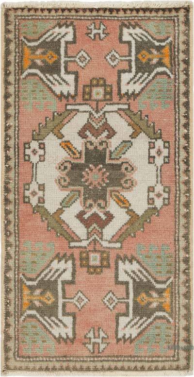 El Dokuma Vintage Halı - 48 cm x 92 cm