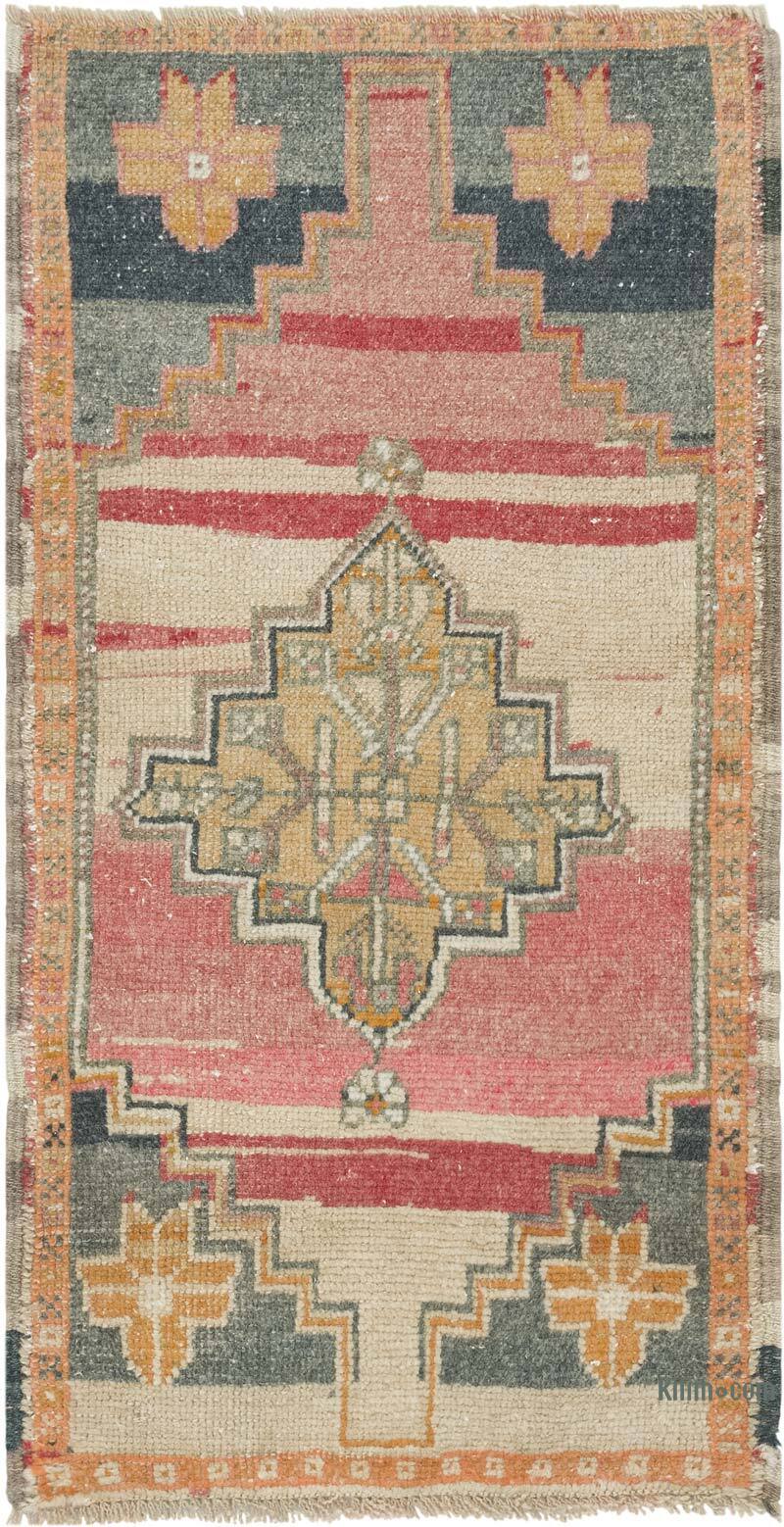 El Dokuma Vintage Halı - 48 cm x 92 cm - K0083424