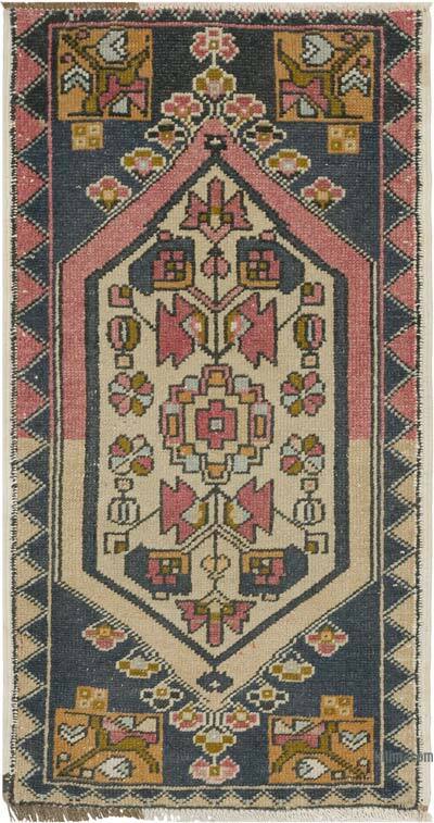 El Dokuma Vintage Halı - 54 cm x 99 cm