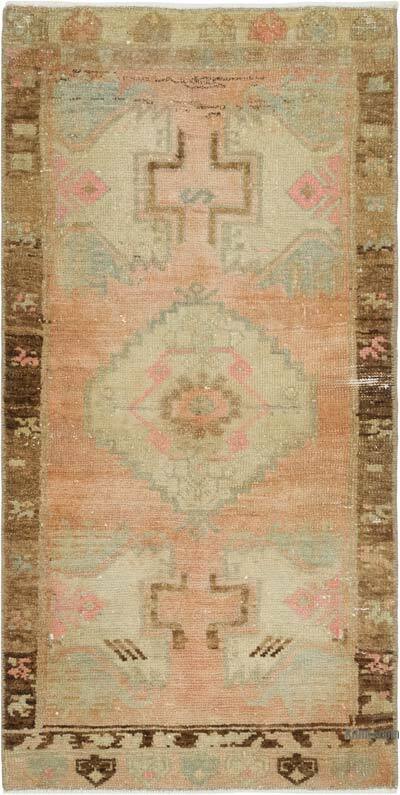 Alfombra Vintage Turca Anudada a Mano - 50 cm x 98 cm