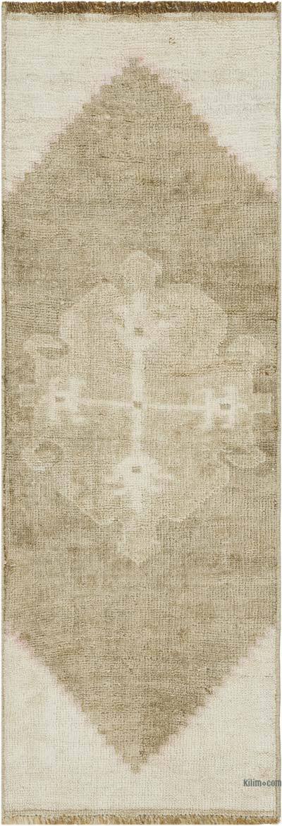 Alfombra Vintage Turca Anudada a Mano - 37 cm x 104 cm