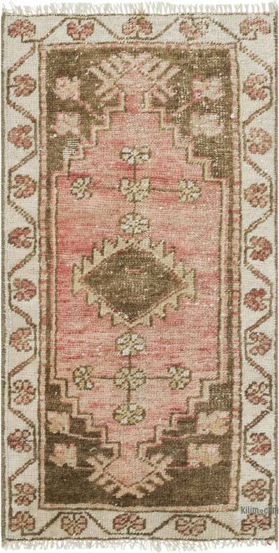 Alfombra Vintage Turca Anudada a Mano - 42 cm x 80 cm