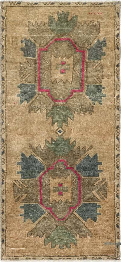 Vintage Turkish Hand-Knotted Rug - 1' 5" x 3' 1" (17" x 37")