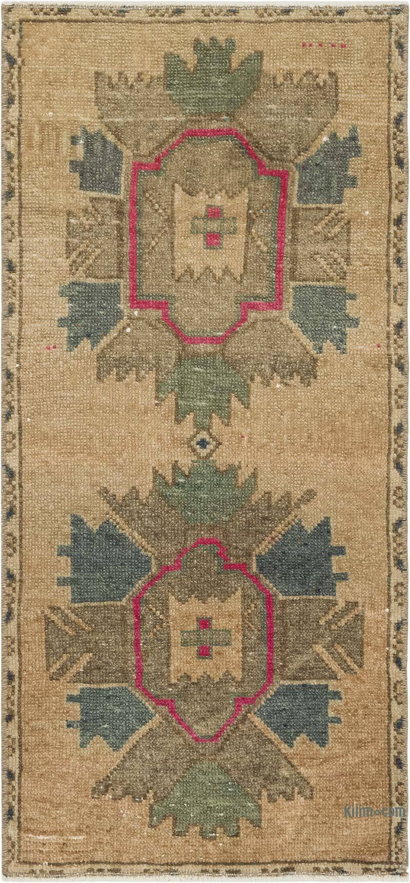 Vintage Turkish Hand-Knotted Rug - 1' 5" x 3' 1" (17" x 37") - K0083444