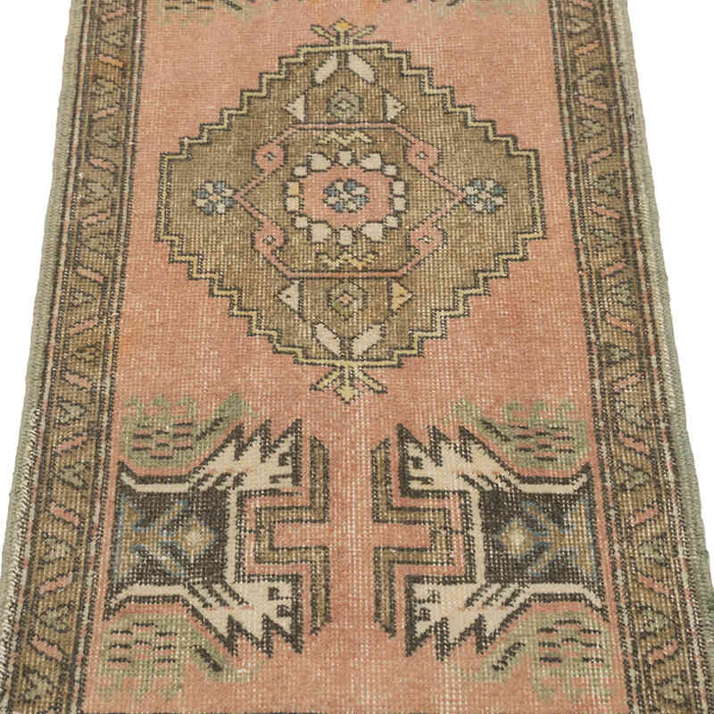 Alfombra Vintage Turca Anudada a Mano - 49 cm x 109 cm - K0083449