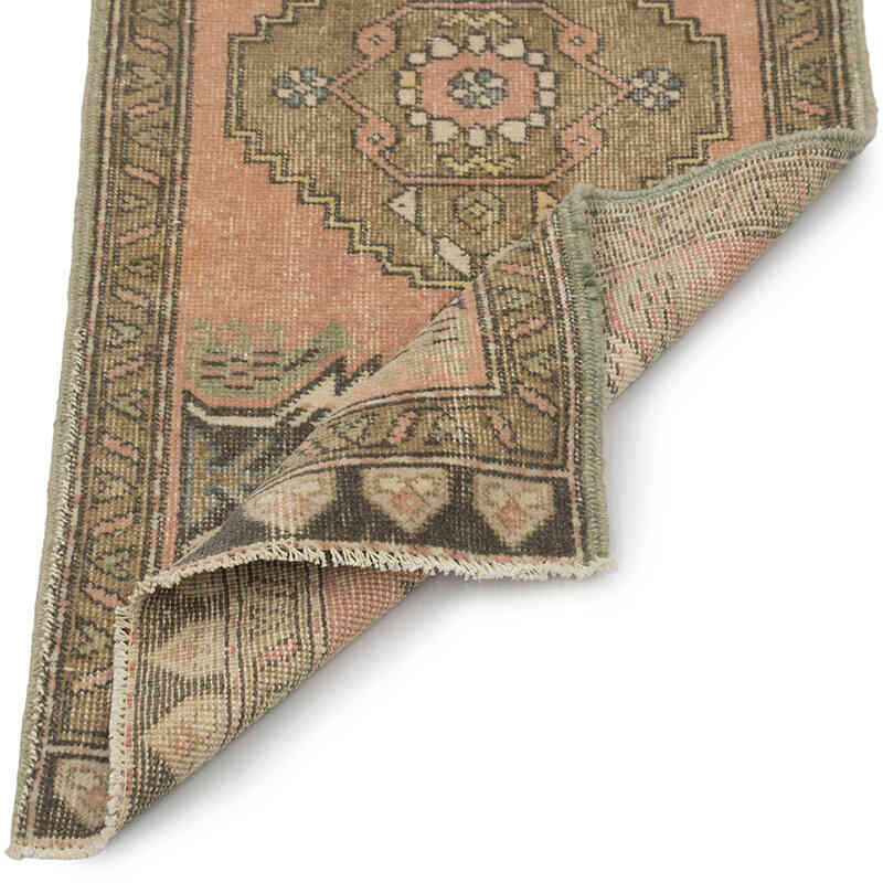 Alfombra Vintage Turca Anudada a Mano - 49 cm x 109 cm - K0083449