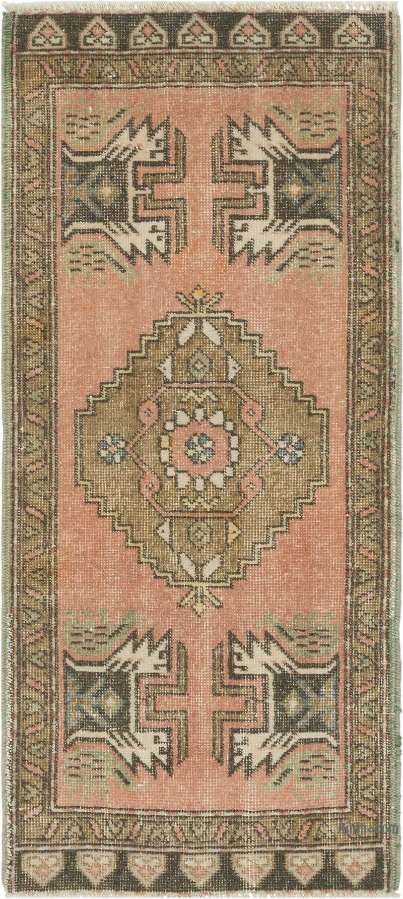 Alfombra Vintage Turca Anudada a Mano - 49 cm x 109 cm - K0083449