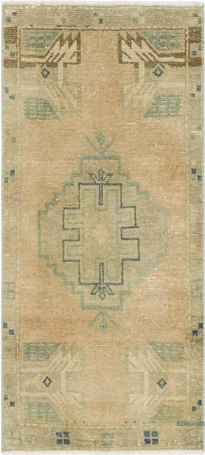 Vintage Turkish Hand-Knotted Rug - 1' 7" x 3' 3" (19" x 39")