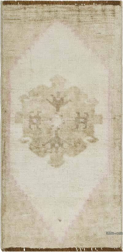 Alfombra Vintage Turca Anudada a Mano - 39 cm x 78 cm