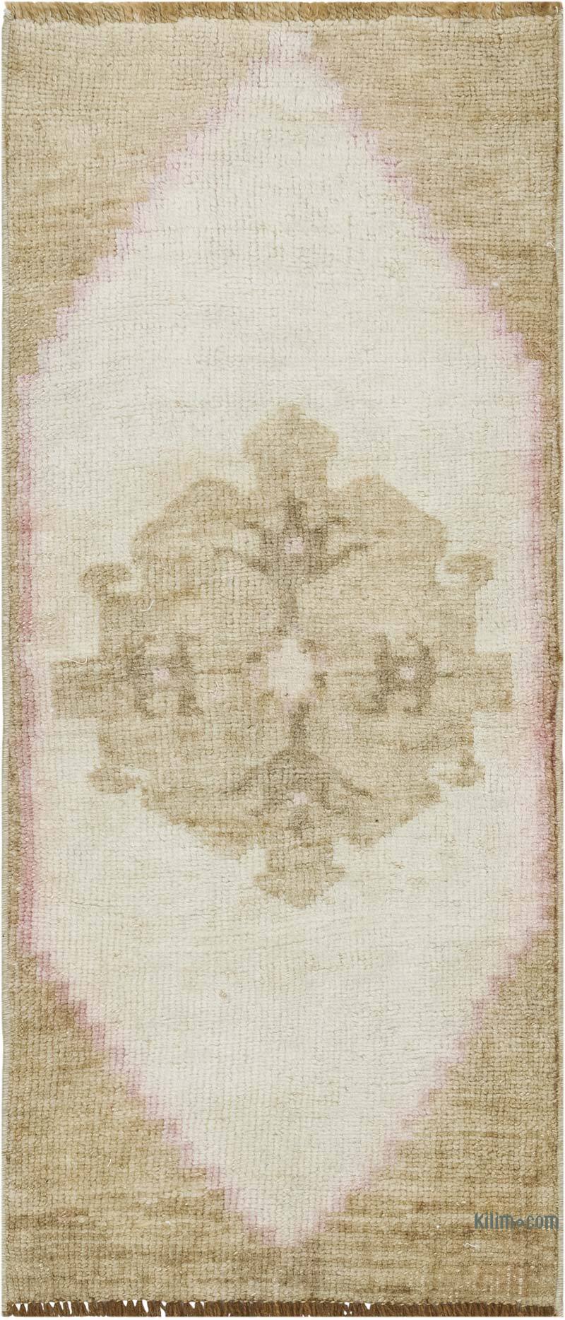 Alfombra Vintage Turca Anudada a Mano - 38 cm x 88 cm - K0083466