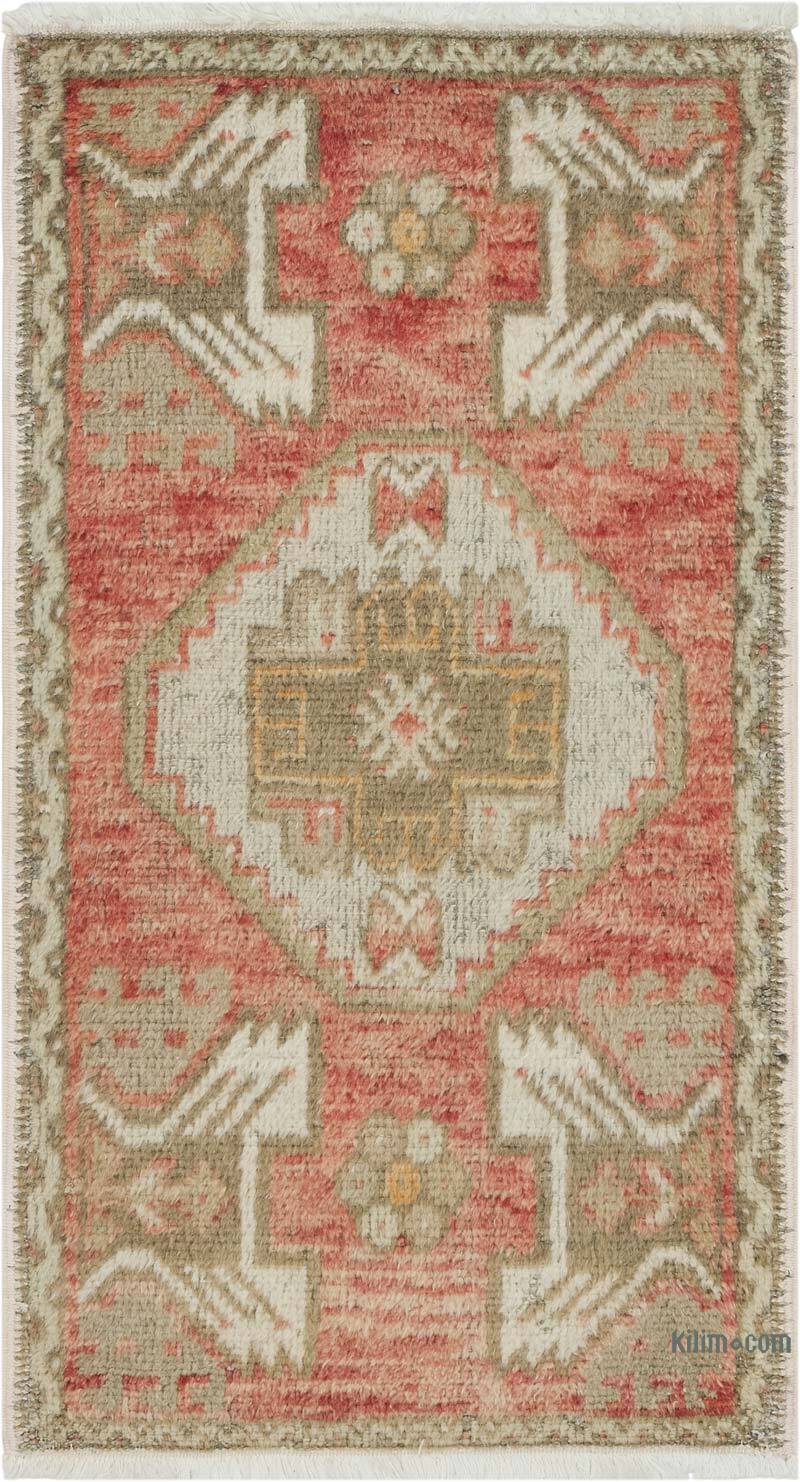 El Dokuma Vintage Halı - 46 cm x 86 cm - K0083477