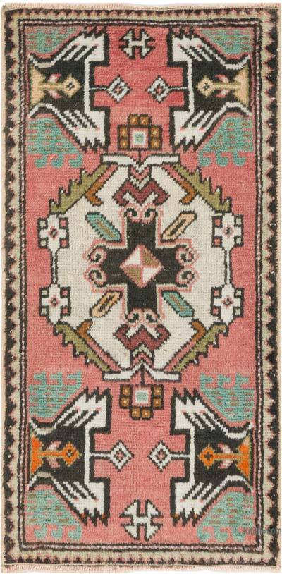 Alfombra Vintage Turca Anudada a Mano - 47 cm x 94 cm